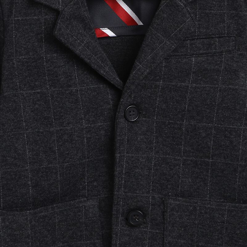 Blazer With Check Self Print   image number 2